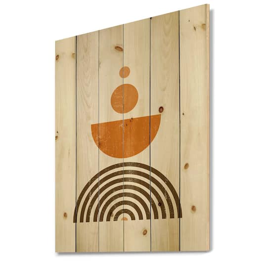 Designart - Abstract Rainbow Sun and Moon In Earth Tones V